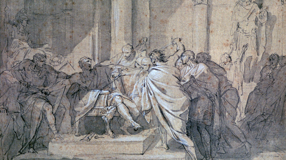 Sketch of the assassination of Julius Caesar