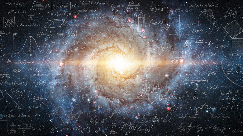 Universe overlaid with equations