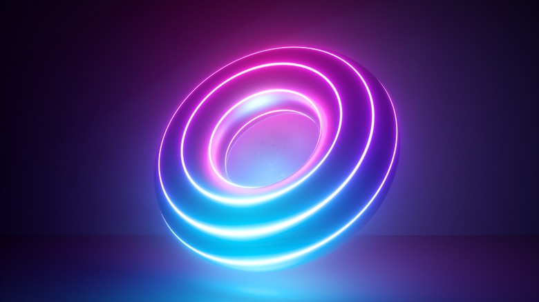 Glowing neon donut shape