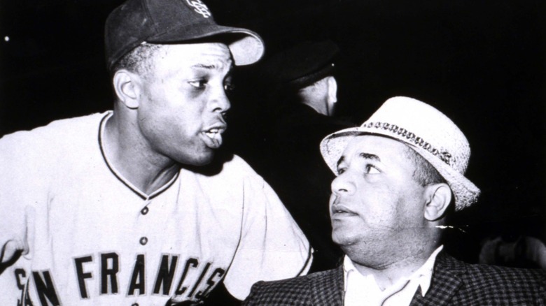 Willie Mays with Roy Campanella 