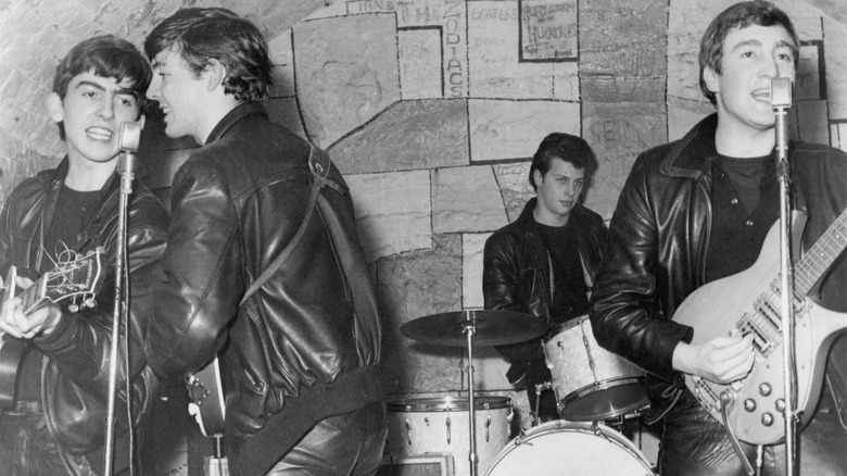 The Beatles performing with Pete Best