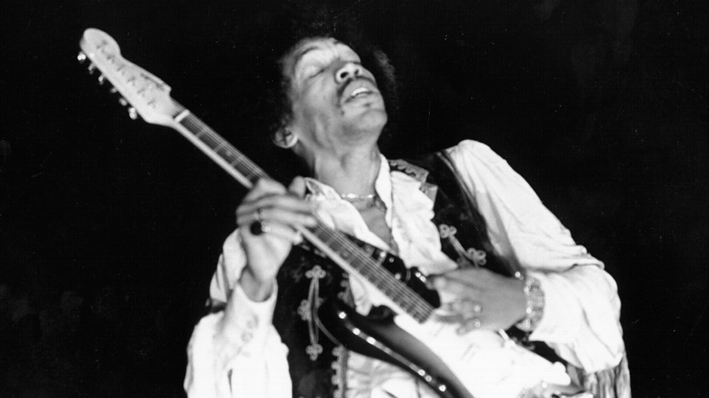 Jimi Hendrix performing at Monterey