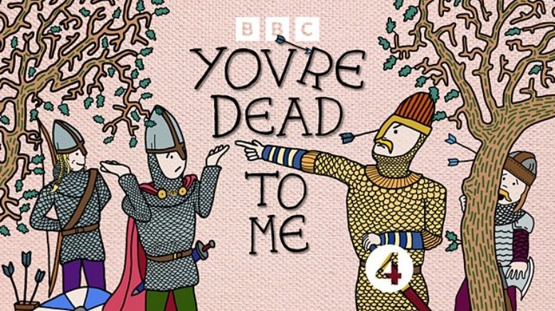 Dead to Me cover with medieval soldiers in armor pointing