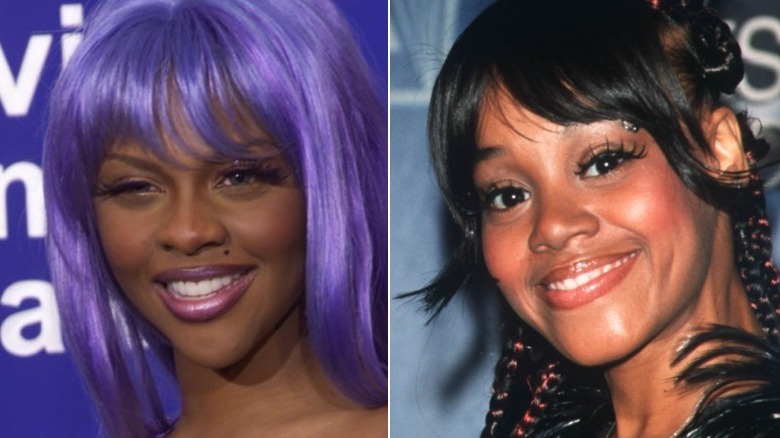 Lil Kim, Lisa "Left Eye" Lopes side by side