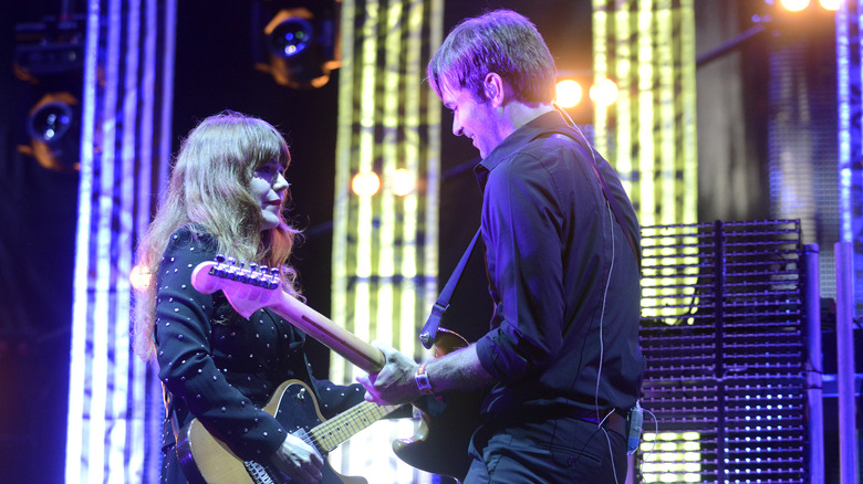 The Postal Service performing on stage