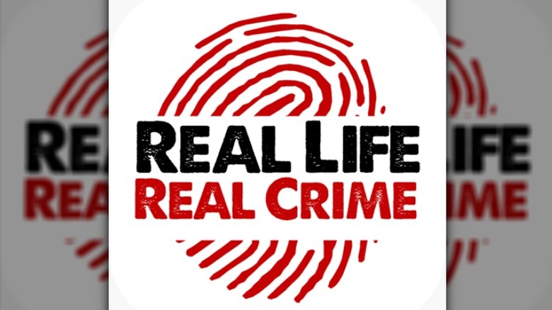 Real Life Real Crime logo with red fingerprint on white