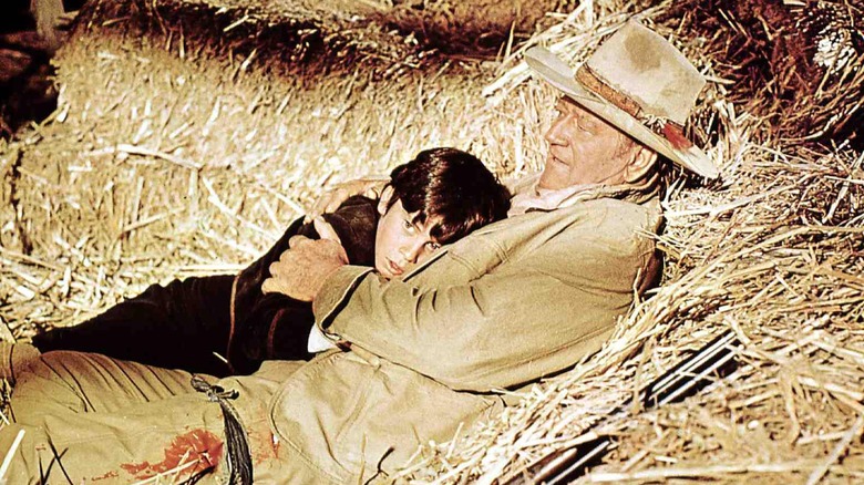 John Wayne with son Ethan Wayne in "Big Jake"