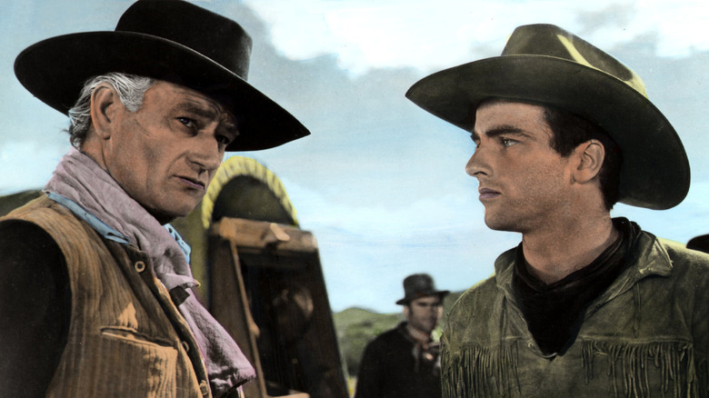 John Wayne, Montgomery Clift in "Red River"