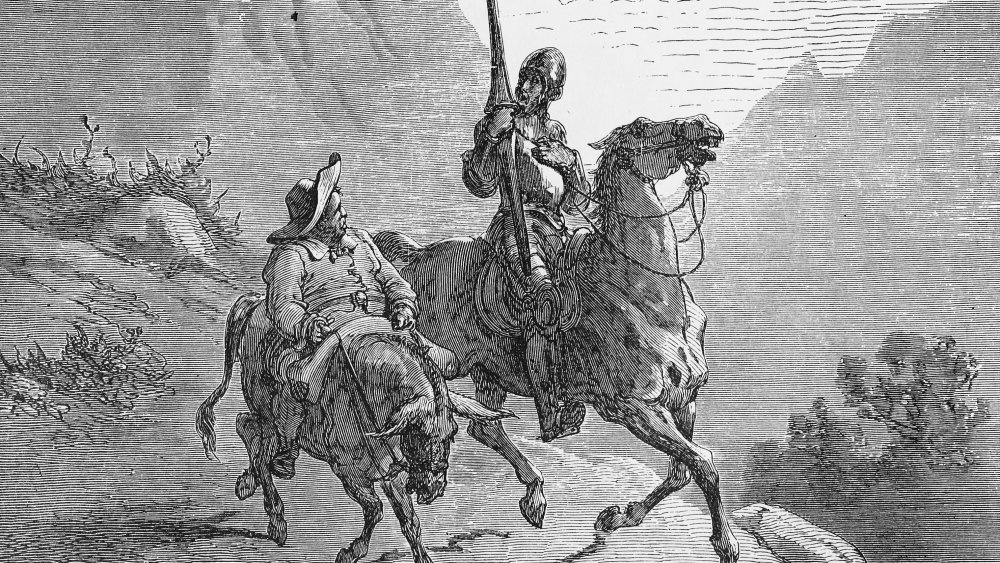 A picture from a history of Don Quixote book from 1880  