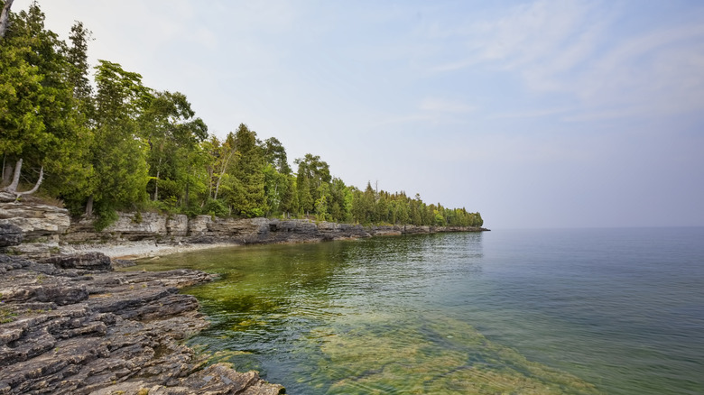 Lake Michigan rocky shore