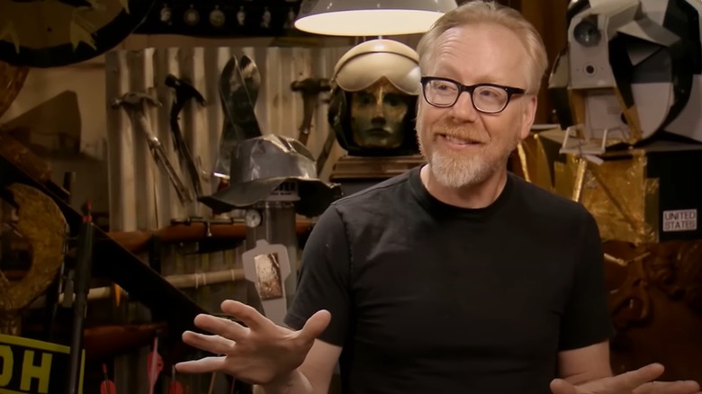 Adam Savage glasses beard smiling in workshop