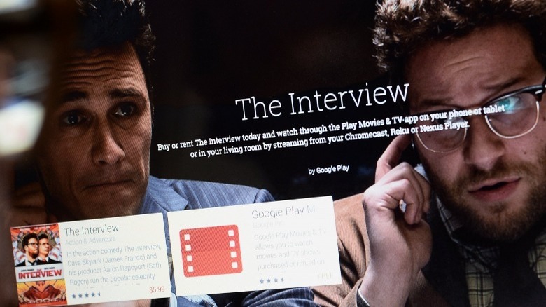 Seth Rogen and James Franco The Interview Google Play screen