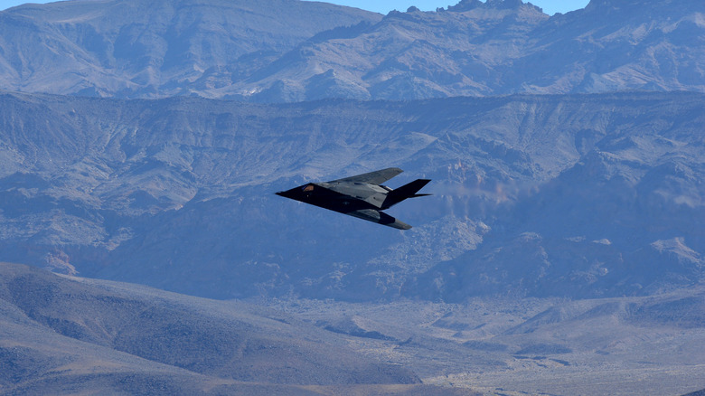 the F-117 Nighthawk flying