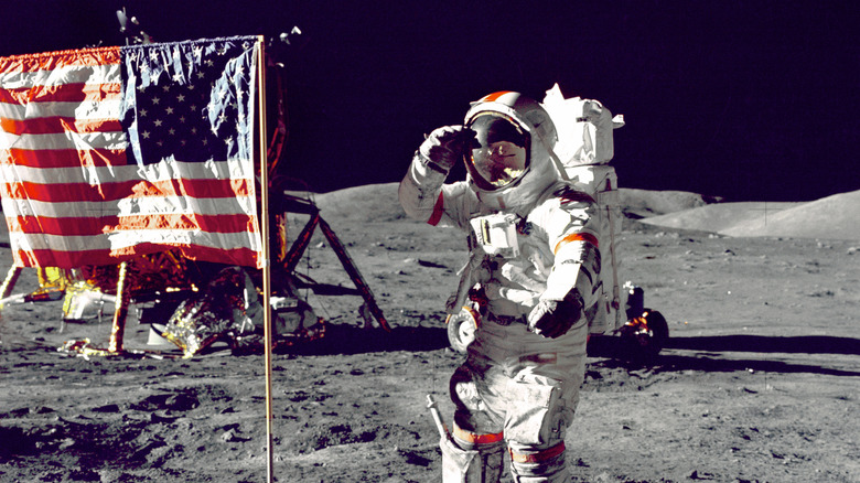 Buzz Aldrin on the moon