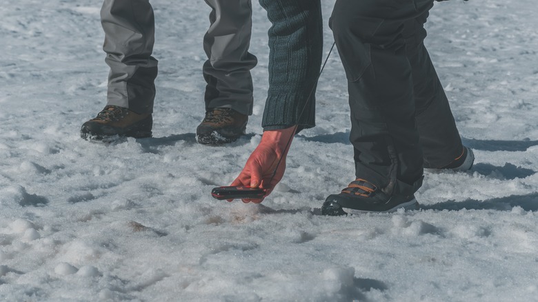 rescuers in an avalanche