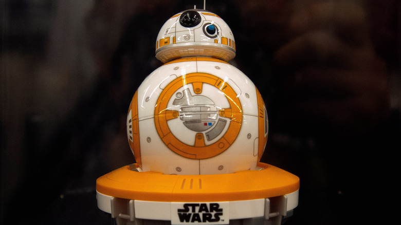 BB8 Droid toy on pedestal