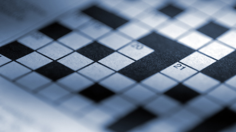 closeup of crossword puzzle