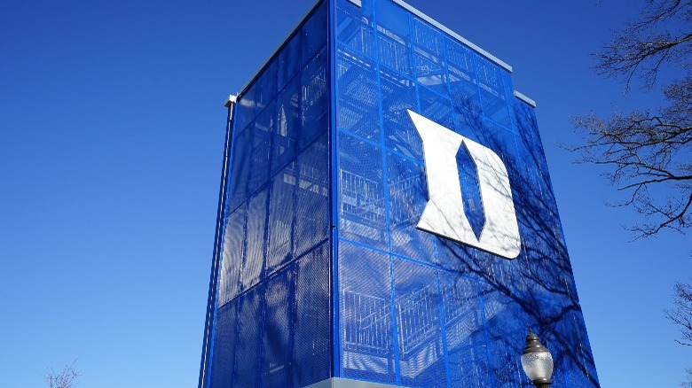 Duke logo on building