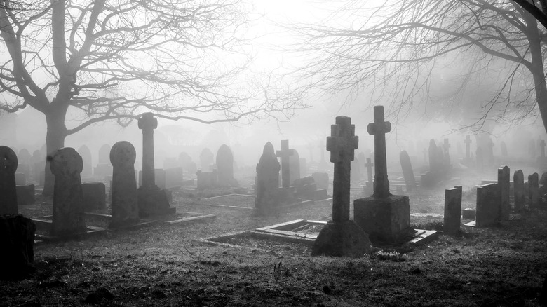 Graveyard tombstones