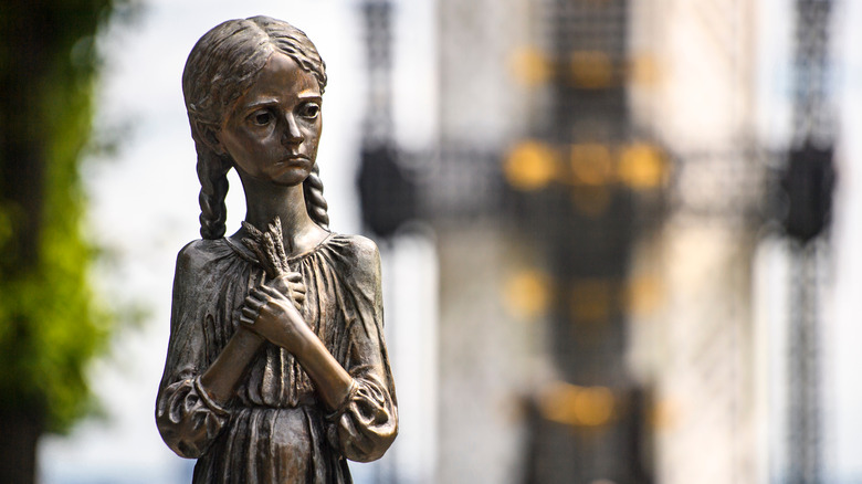 Part of a memorial dedicated to the victims of the Holodomor