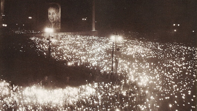 eva peron funeral at night