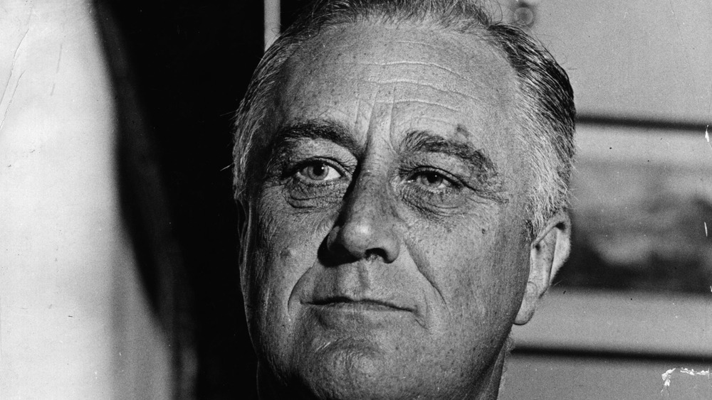 Franklin Delano Roosevelt looking to the side