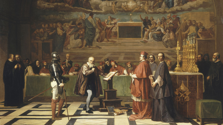 Galileo before Inquisition judges