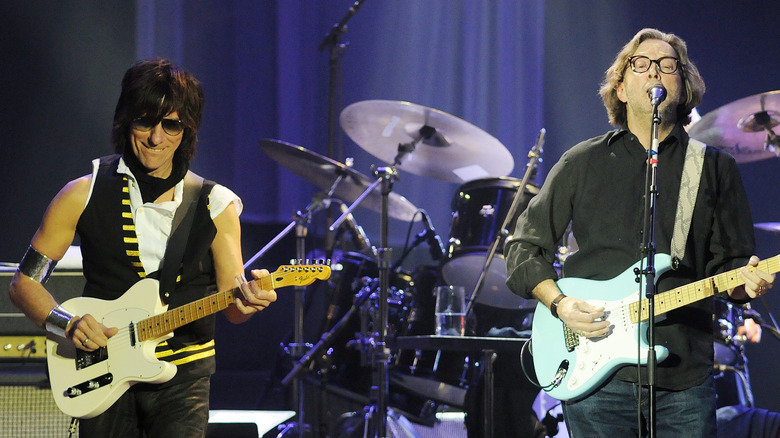 Jeff Beck and Eric Clapton perform