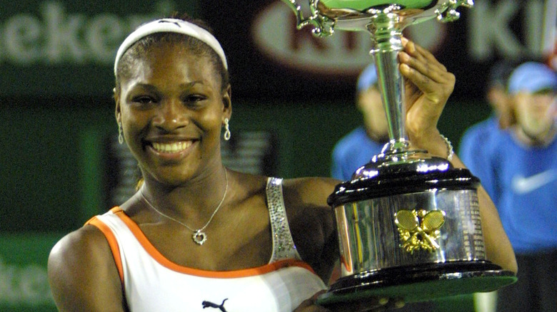 Serena with Australian Open trophy