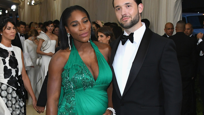 Serena and her husband pose 