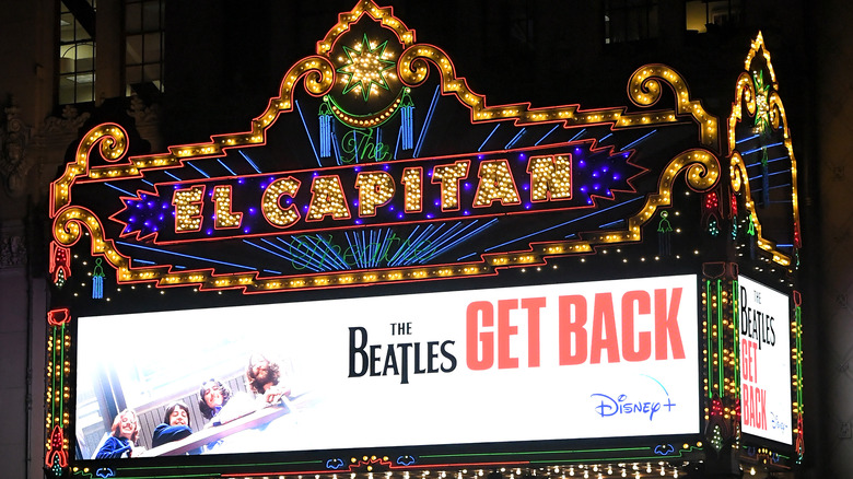 Advertising board for the "Get Back" documentary