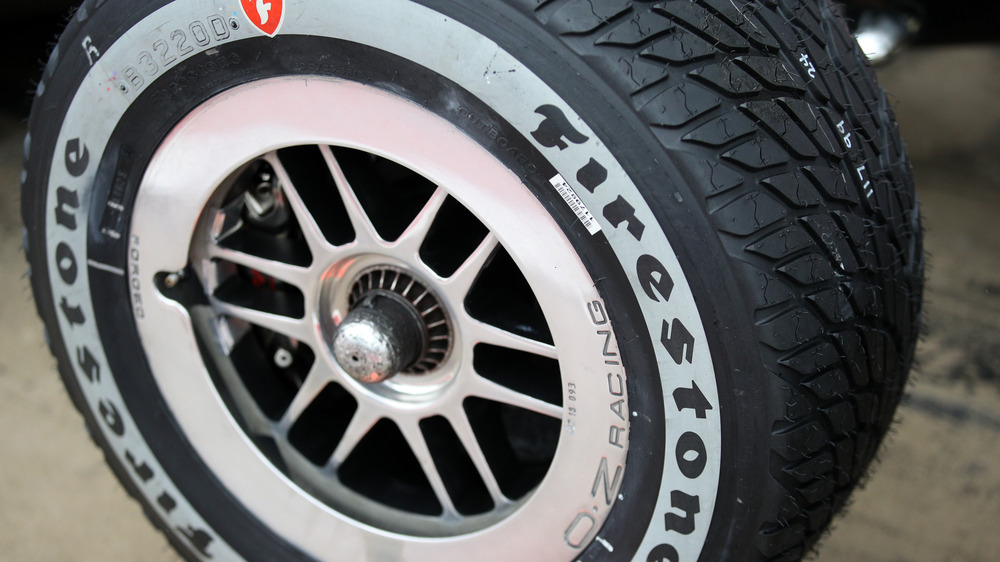 Firestone tire on racing car