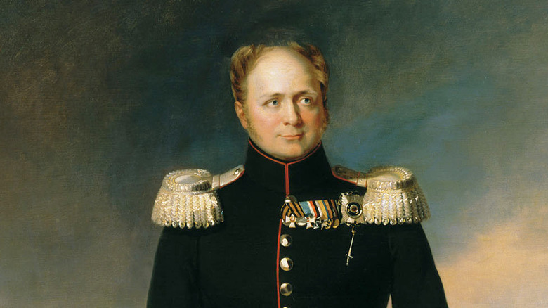 Portrait of Alexander I of Russia black uniform