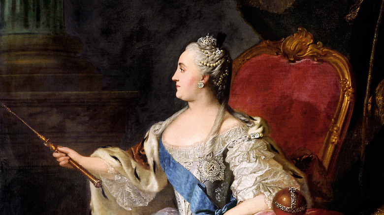 Portrait of Catherine II of Russia red chair