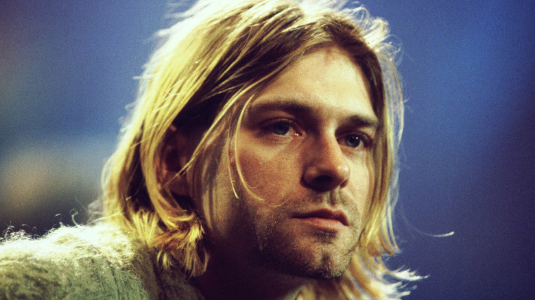 Kurt Cobain looking serious