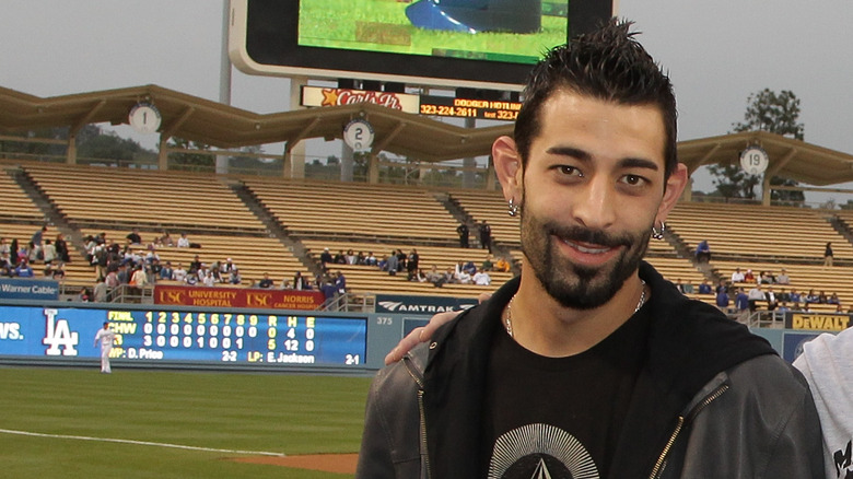 Josh Harris smiling baseball game