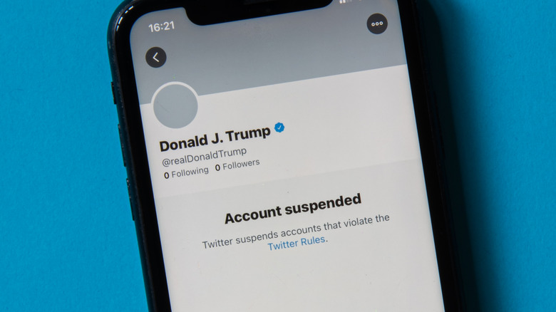 Trump account suspended