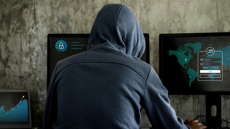 Stock picture of a computer hacker
