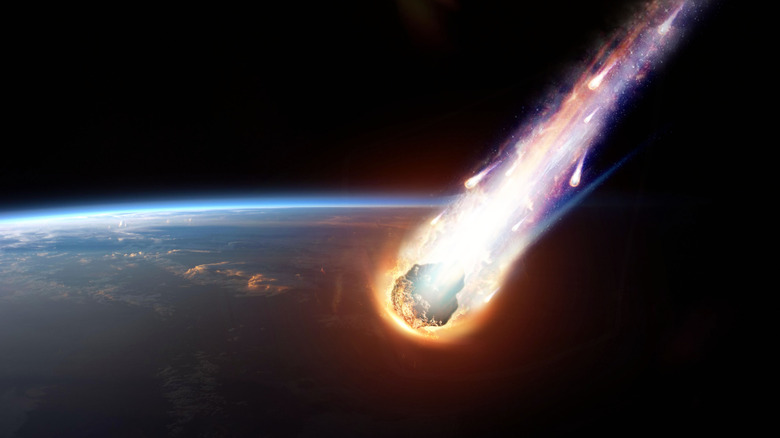 A meteor enters the atmosphere