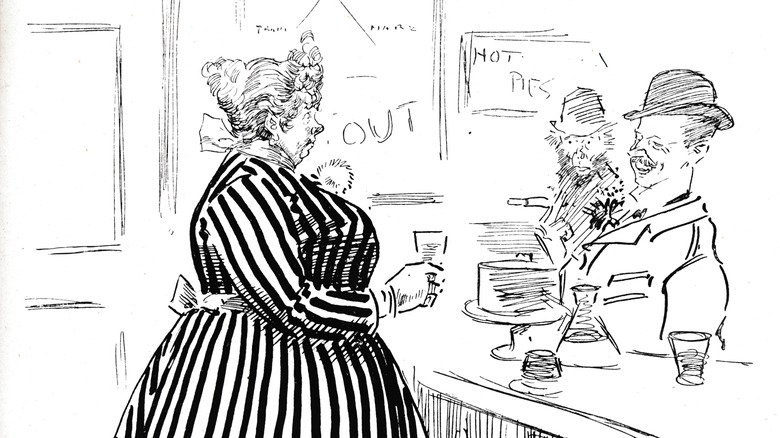 What's A Whisper?, 1906. A gentleman ordering a 'Whisper' from a barmaid