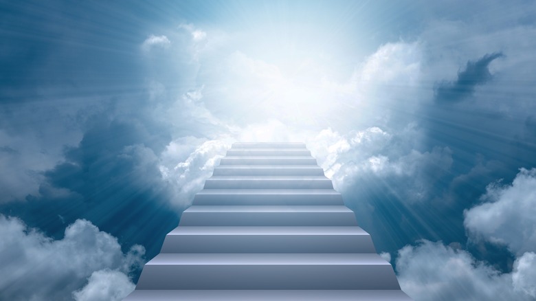 Staircase leading into clouds