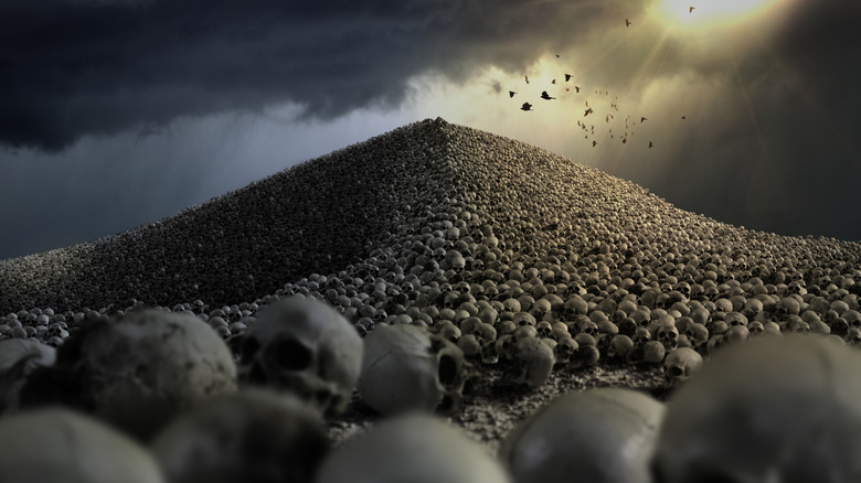 Huge mountain of skulls