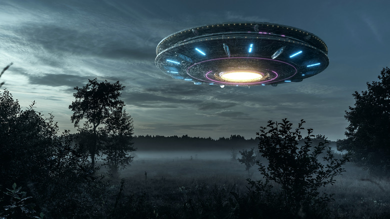 An artist's interpretation of a UFO encounter.