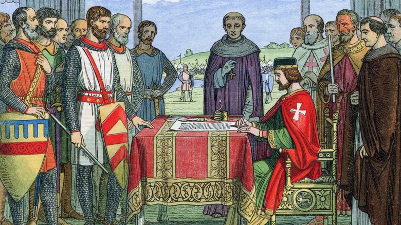 king john signing magna carta barons surrounding