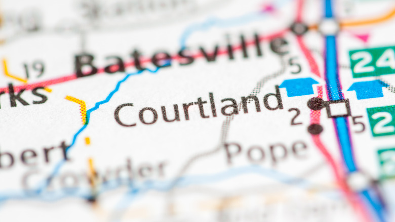 Courtland, Mississippi map