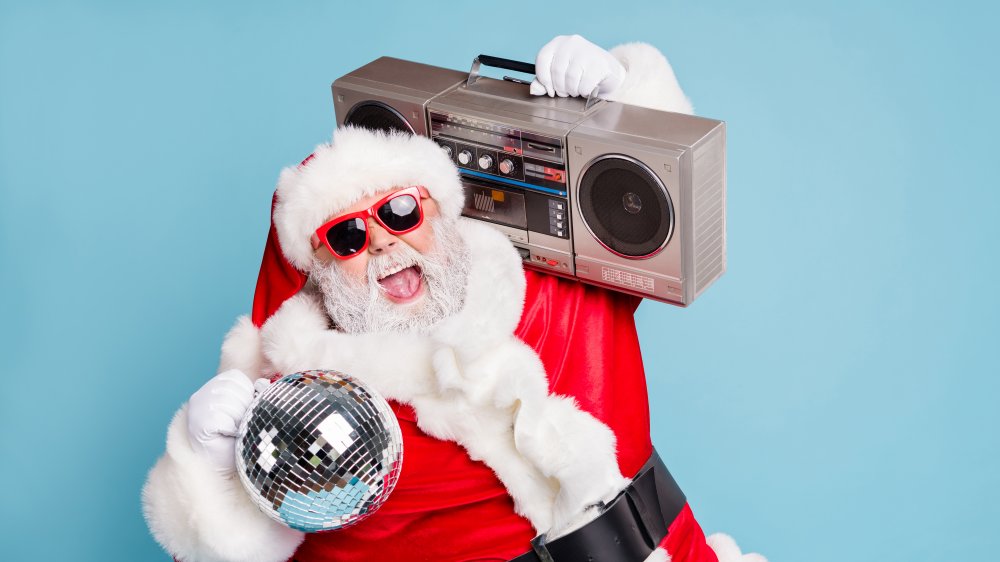 Santa with a boom box