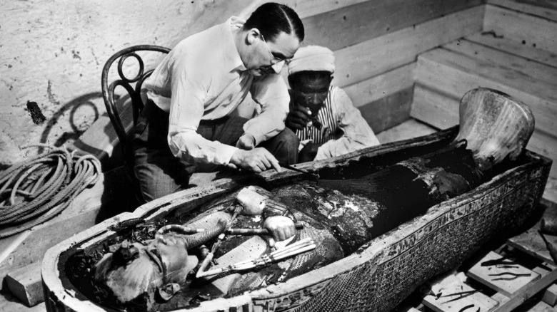 Howard Carter and King Tut's sarcophagus