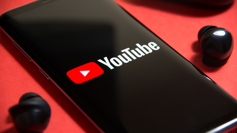 Phone with YouTube logo