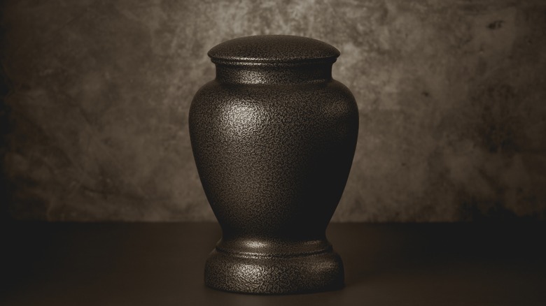 urn of cremated ashes