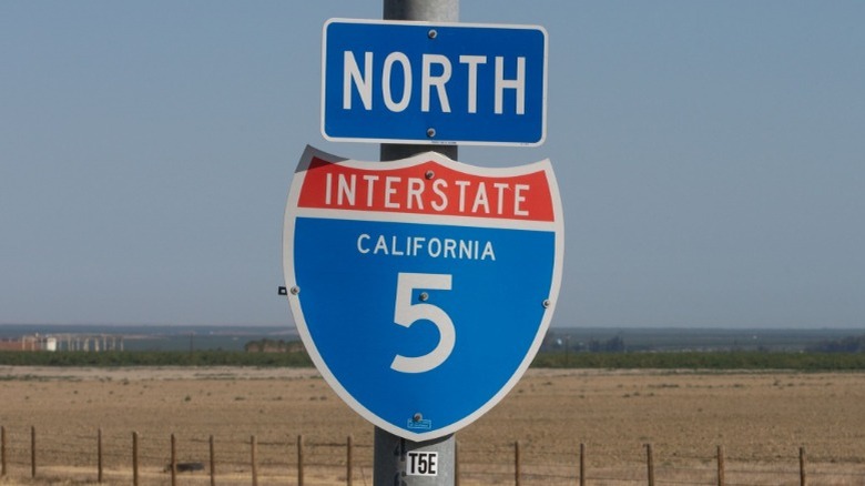 Sign for I-5 in California 